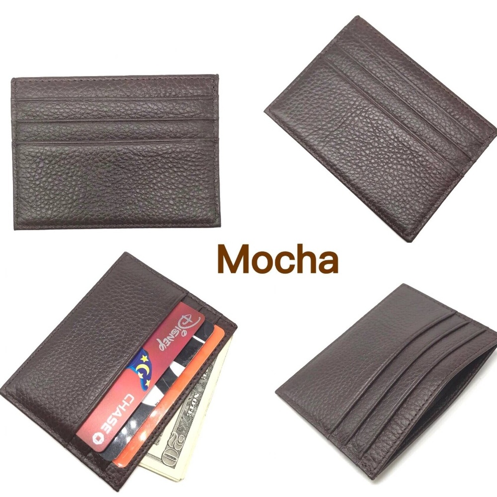 IXYVIA Leather Wallet  Slim Card Holder-Dark Brown